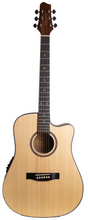 Load image into Gallery viewer, Craftine CD11CEQ Dreadnought Electro-Acoustic Guitar with Cutaway includes Gig Bag.
