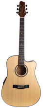 Load image into Gallery viewer, Craftine CD11CEQ Dreadnought Electro-Acoustic Guitar with Cutaway includes Gig Bag.