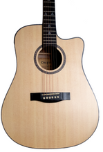 Load image into Gallery viewer, Craftine CD11CEQ Dreadnought Electro-Acoustic Guitar with Cutaway includes Gig Bag.
